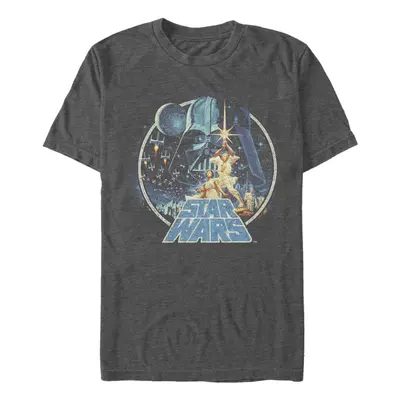 Star Wars Young Men's Vintage Victory T-Shirt Charcoal Heather Large