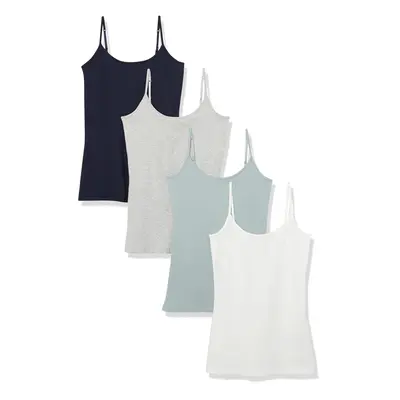 Women's Slim-Fit Camisole, Pack of 4, Sage Green/Navy, Multi Color, X-Large