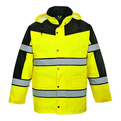 (M, Yellow) Portwest Mens Classic Contrast Hi-Vis Winter Jacket