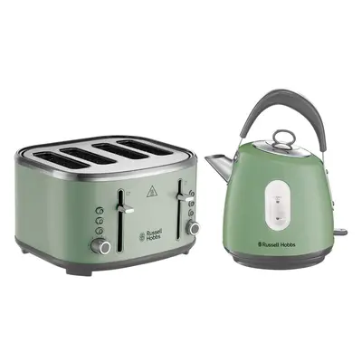 Russell Hobbs Stylevia Sage Kettle & Slice Toaster Set in Green