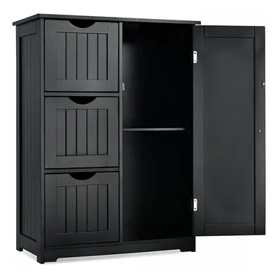 Bathroom Floor Cabinet Storage Cupboard Organizer w/ Drawers Black