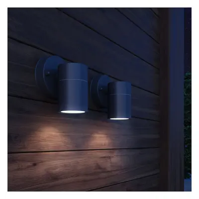 vidaXL 2x Outdoor Wall Lights Stainless Steel Downwards Black Garden Lamp