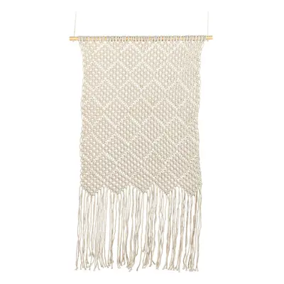 Cotton MacramÃ© Wall Hanging Beige OKARA