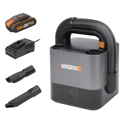 WORX 18V (20V Max) Cordless Handheld Vacuum Cleaner, Cube Vac, PowerShare, Strong suction, Compa