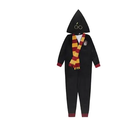 Harry Potter 864045-xlarge Winter at Hogwarts Hooded Union Polyester Suit, Black - Extra Large