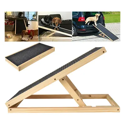 (100cm x 40cm x 30/40/50/60cm) Wooden Dog Ramp Pet Puppy Ramp Height Adjustable Lightweight Non 