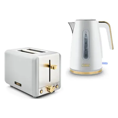 Tower Cavaletto Kettle Jug & Slice Toaster Matching Set Optic White