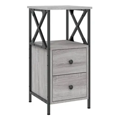 (grey sonoma) vidaXL Bedside Cabinet Bedside Table Side Table Sonoma Oak Engineered Wood