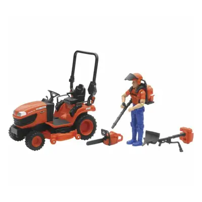 New-Ray 1/18 Kubota BX2670 Lawn Tractor with Figure & Accessories SS-3