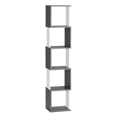 HOMCOM 5-Tier Bookshelf Freestanding Bookcase Storage Shelves, White