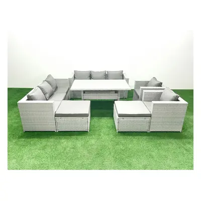 Fimous Rattan Garden Furniture Set Outdoor Seater Patio Dinin g Sofa Sets with Dining Table Chai