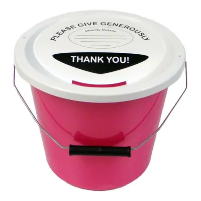 10 Charity Money Collection Buckets Litres - Pink