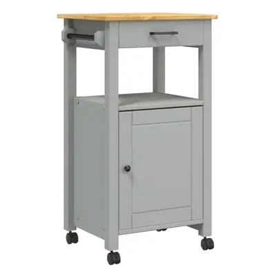 (grey) vidaXL Kitchen Trolley Rolling Cart Storage Cart Trolley MONZA Solid Wood Pine