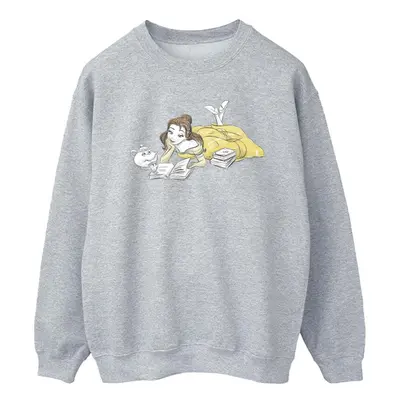 (XXL, Sports Grey) Disney Mens Beauty And The Beast Belle Reading Sweatshirt