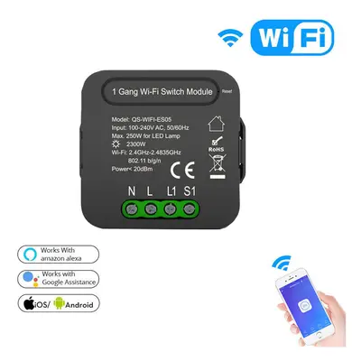 Smart WiFi Switch Relay Gang Way Wireless Remote Ctonrol Light Switch Module Compatible Alexa Go