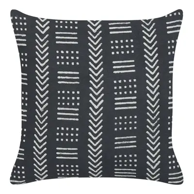 Cotton Cushion Geometric Pattern x cm Black and White BENZOIN