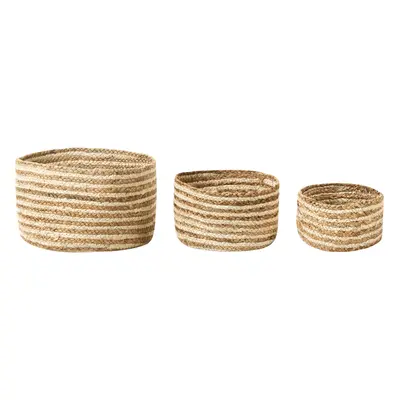 Set of Jute Baskets Natural and Beige KAHU