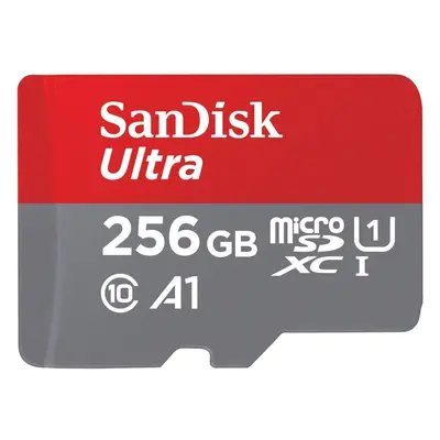 SanDisk 256GB Ultra microSDXC card + SD adapter, Memory card Full HD, up to MB/s, with A1 App Pe