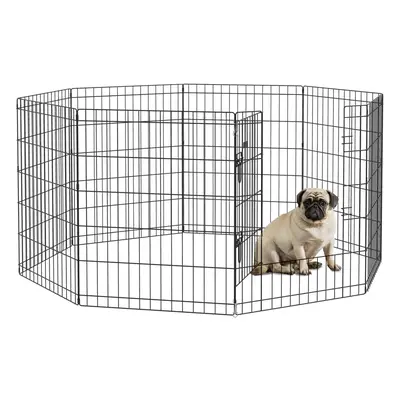 PawHut 8-Panel DIY Dog Pen with Door for Indoor/Outdoor Use, 76cm High