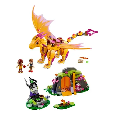 LEGO Elves Fire Dragon's Lava Cave Creative Play Toy for 8- to