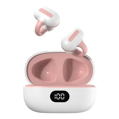 (Pink) True Wireless Headphones TWS Earbuds Ear Clip Bluetooth 5.3 Stereo Surround sound HIFI fo