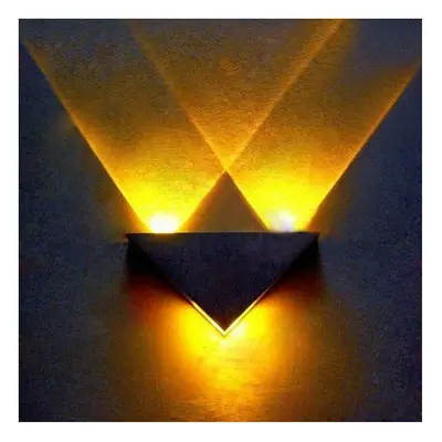 (Yellow) Modern High Power 3W LED Triangle Decoration Wall Light Sconce Spot