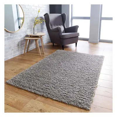 (Grey, x cm) Non Slip Plain Shaggy Rugs Hallway Runners Thick 4.5cm Shag Pile Small Large Area R