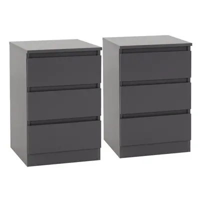 Pair of x Malvern Drawer Bedside in Grey Finish