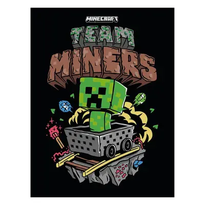 (80cm x 60cm, Multicoloured) Minecraft Team Miners Framed Canvas Print