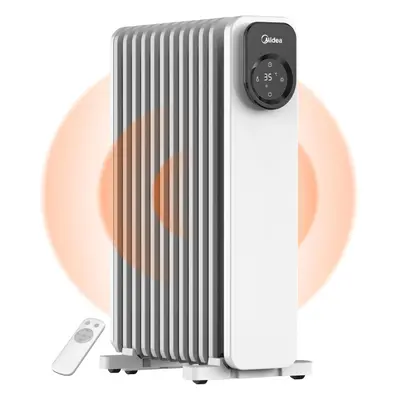 Midea Oil-Filled Radiator - Fin Electric Heater with Remote Control & LED Touch Screen - Efficie