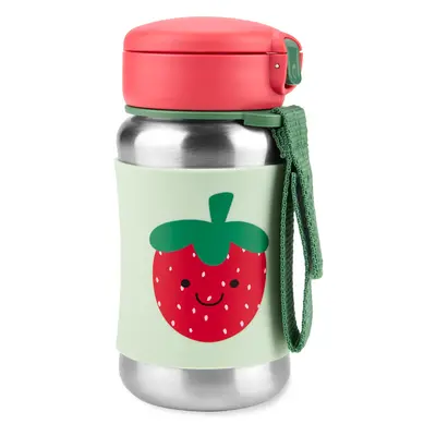 Skip Hop Toddler Sippy Cup with Straw Sparks Stainless Steel Straw Bottle Strawberry