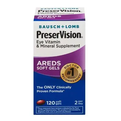 Bausch & Lomb PreserVision Eye Vitamin & Mineral Supplement, Ct Soft Gels