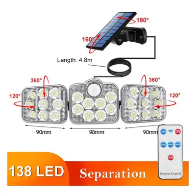 (Separation-138 SMD) 122/138/171/198/333 Led Solar Lights Outdoor Motion Sensor Human Induction 