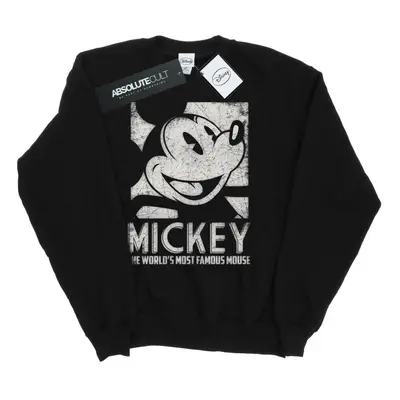 (M, Black) Disney Mens Mickey Mouse Most Famous Sweatshirt