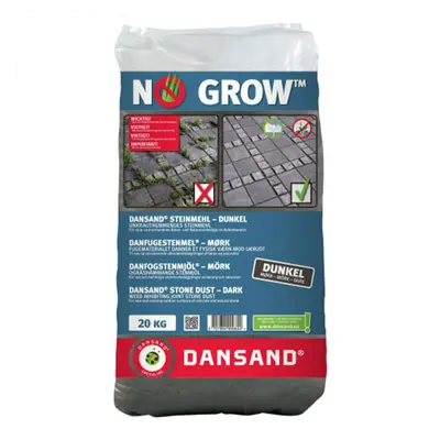 Dansand No Grow Polymeric Firm Setting Patio Brush Paving Sand, 20kg Bag, Grey