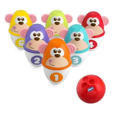 Chicco Monkey Strike Kids Bowling Pin Set - Skittles Game for Kids with Separable Pins, Stackabl