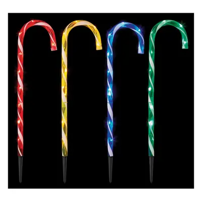 Premier - 62cm Multi-Colour LED Candy Cane Path Light, 4pc