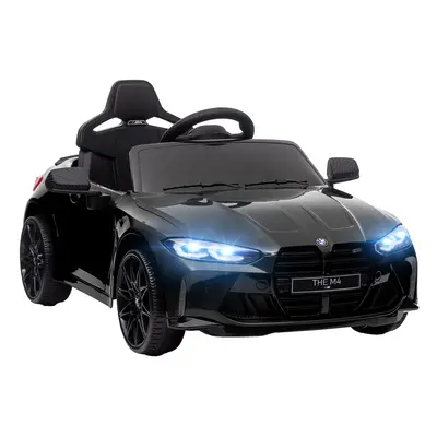 AIYAPLAY 12V BMW M4 Licensed Kids Electric Car w/ Remote, Suspension - Black