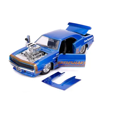 Jada Toys Bigtime Muscle 1:24 Chevy Camaro Earthshaker Die-cast Car Candy Blue Toys for Kids and