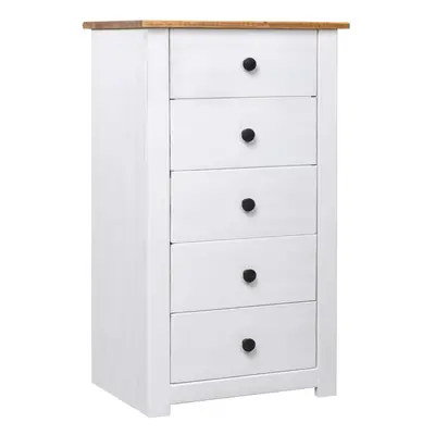 vidaXL Sideboard White Pine Panama Range Drawer Cabinet Bedside Nightstand