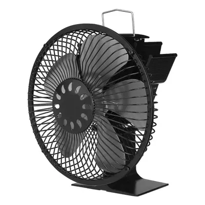 (Grey) Large Air Volume Heater Fan: 5-Leaf, 5-Color Fireplace with Cover