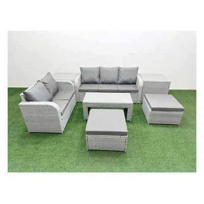 Fimous Seater PE Rattan Wicker Garden Furniture Patio Conservatory Sofa Set with Seater Sofa Lov