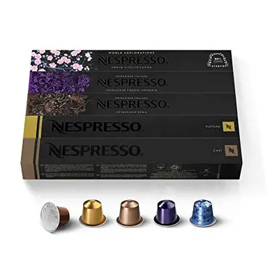 50 NESPRESSO COFFEE CAPSULES (10 x VOLLUTO, x ROMA, x COSI, x VIVALTO LUNGO, x ARPEGGIO)