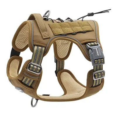 Auroth Tactical Anti Pull Dog Harness Adjustable Breathable Pet Vest Harness for Medium Large Do