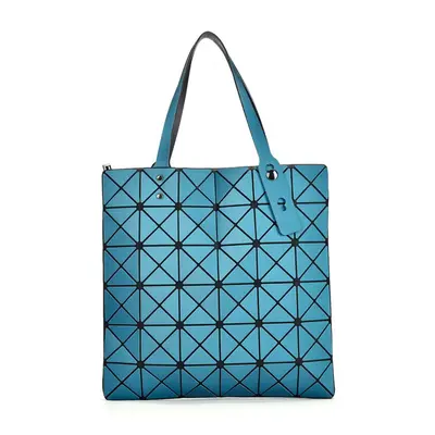 (Sea Blue) Women's shoulder bag * lattice pearlescent Pu matte diamond folded geometric diamond 