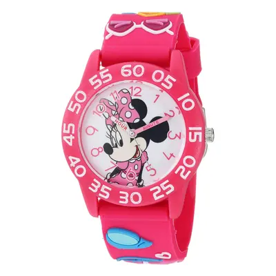 Disney Minnie Mouse Kids' Plastic Time Teacher Analog Quartz 3D Strap