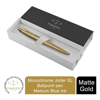 (Matte Gold) Parker Jotter Blue Ink Ballpoint Pen with Gift Box