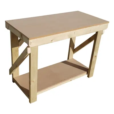 (3ft, Standard Legs) Workbench MDF Top 18mm Industrial Wooden Garage Heavy Duty Handmade Table