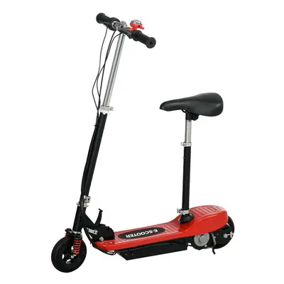 HOMCOM Folding Ride on Powered Scooter w/ Warning Bell for Age Years, Red