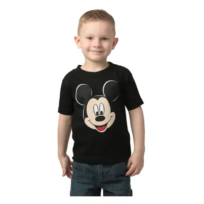 Disney boys Mickey Mouse Big Face Short Sleeve Tshirt T Shirt Black US